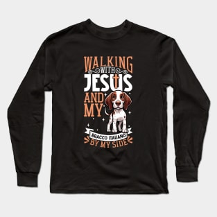 Jesus and dog - Bracco Italiano Long Sleeve T-Shirt